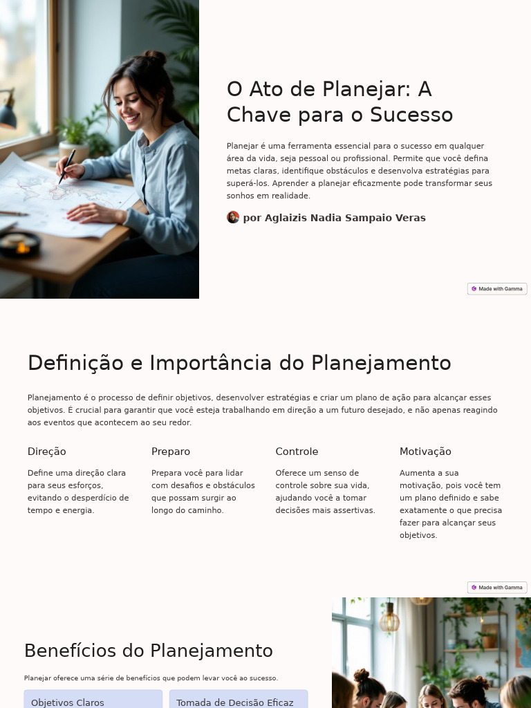 O Ato de Planejar A Chave para o Sucesso 3 | PDF | Planejamento | Motivação