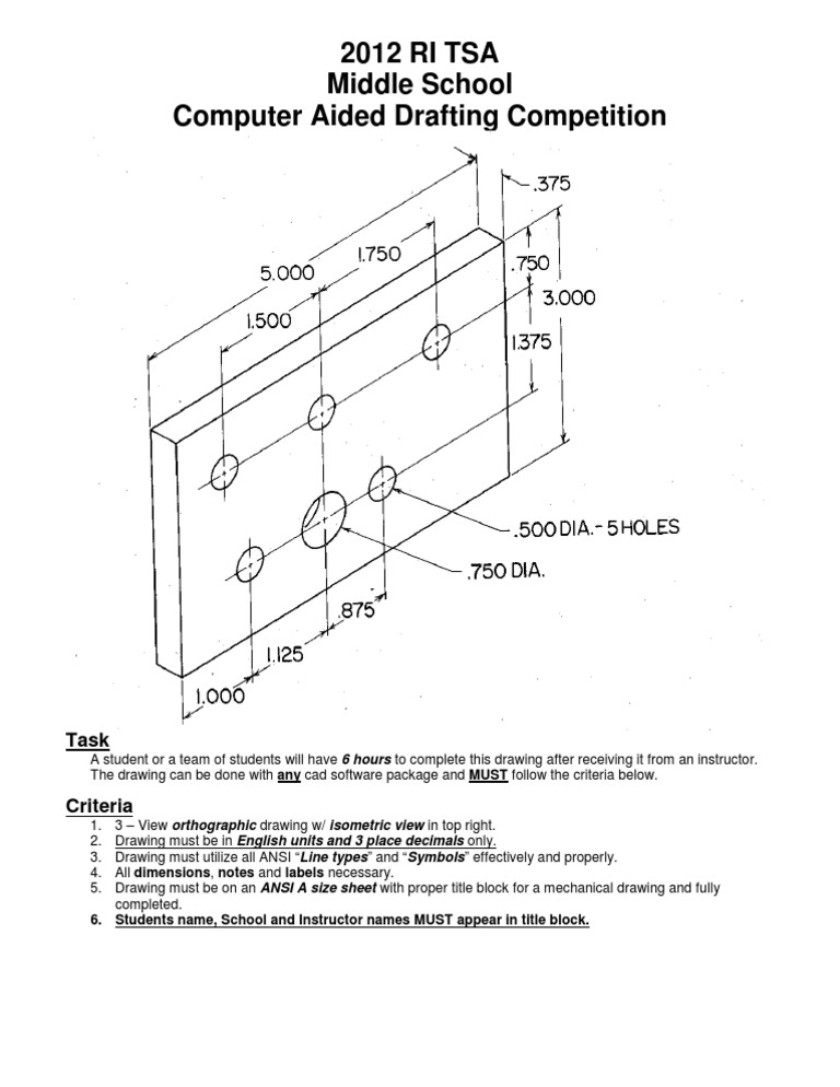 2012 RI TSA CAD Competition Guidelines | PDF | Career & Growth