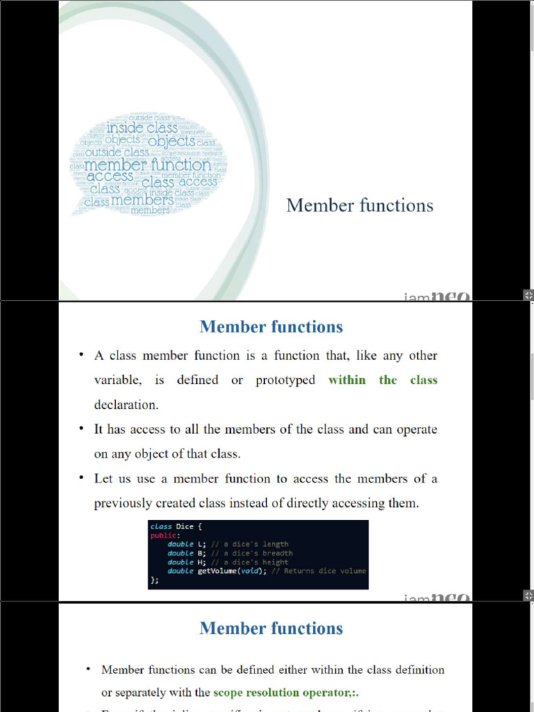 CPP - Member Functions | PDF