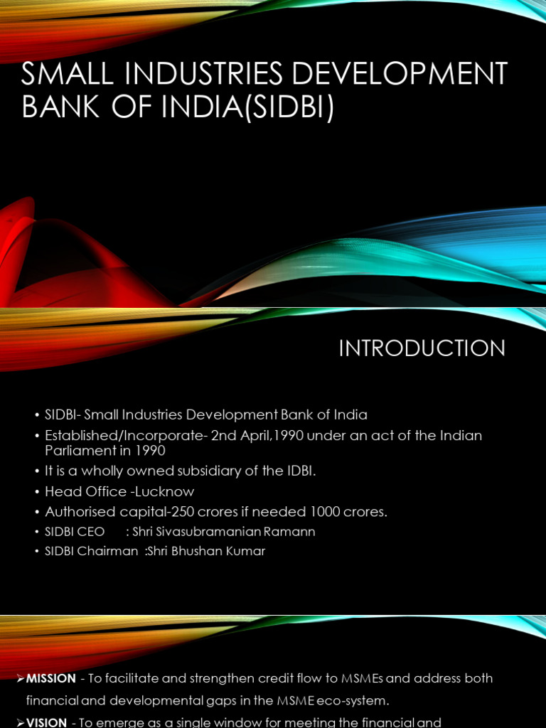 SIDBI: Empowering MSMEs in India | PDF