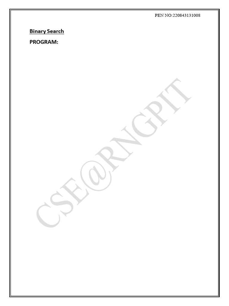 BINARY SEARCH | PDF