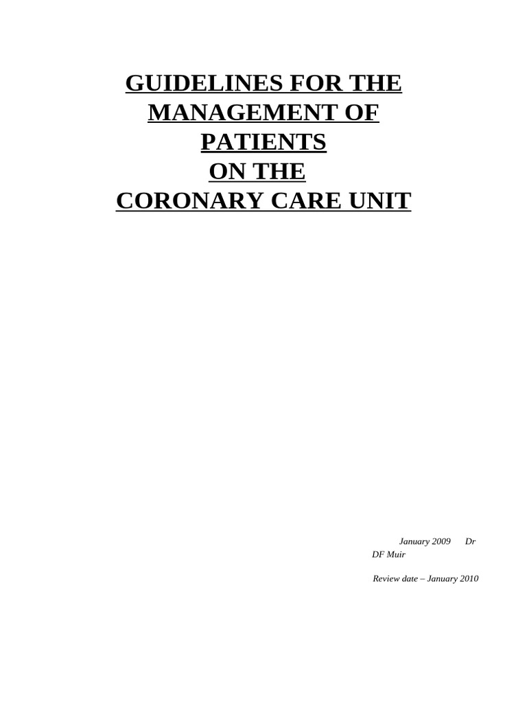 CCU guidelines (1) | PDF | Myocardial Infarction | Percutaneous ...