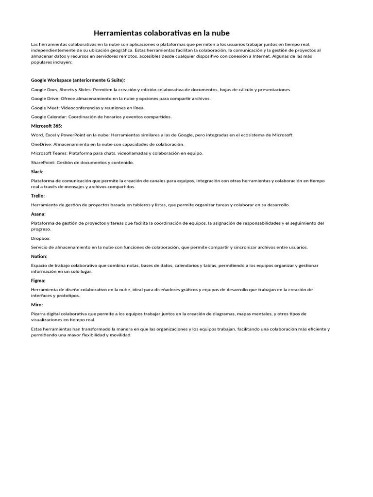 Herramientas colaborativas en la nube exp Dahian | PDF | Computación en ...