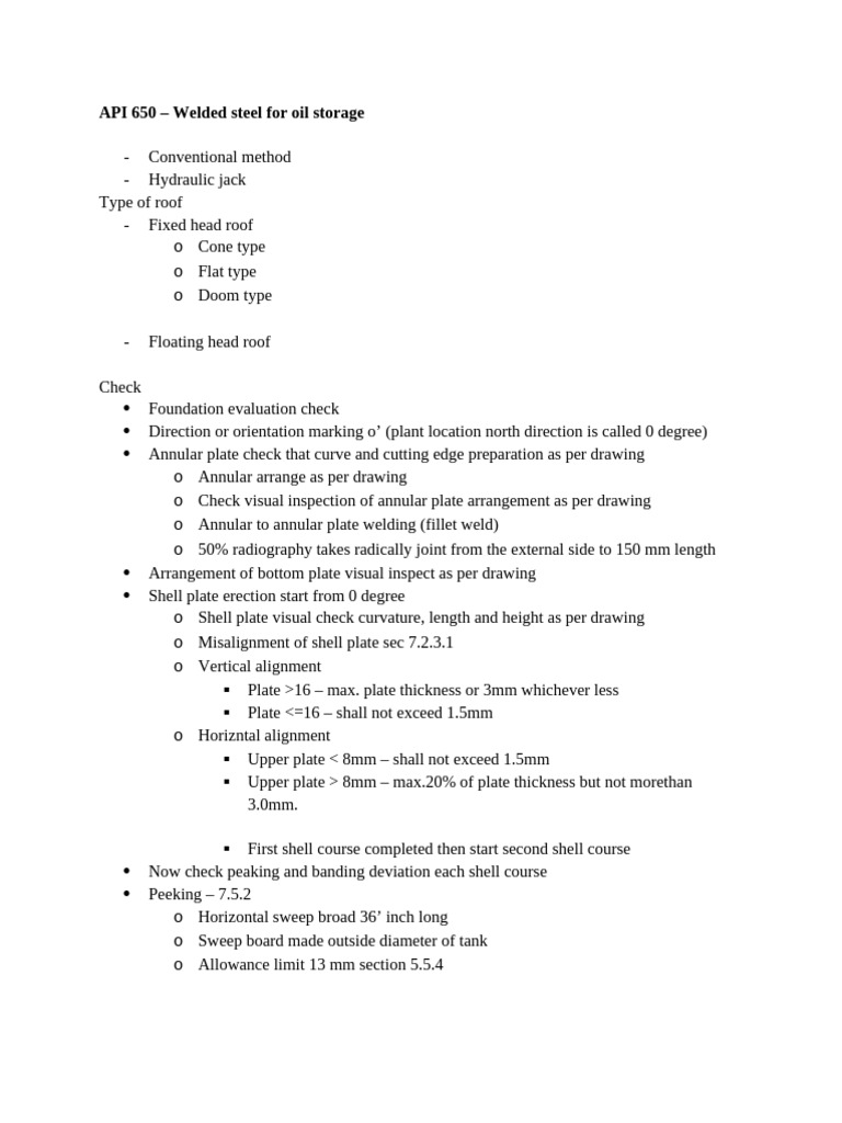 API 650: Steel Tank Construction Guide | PDF | Corrosion | Mechanical ...