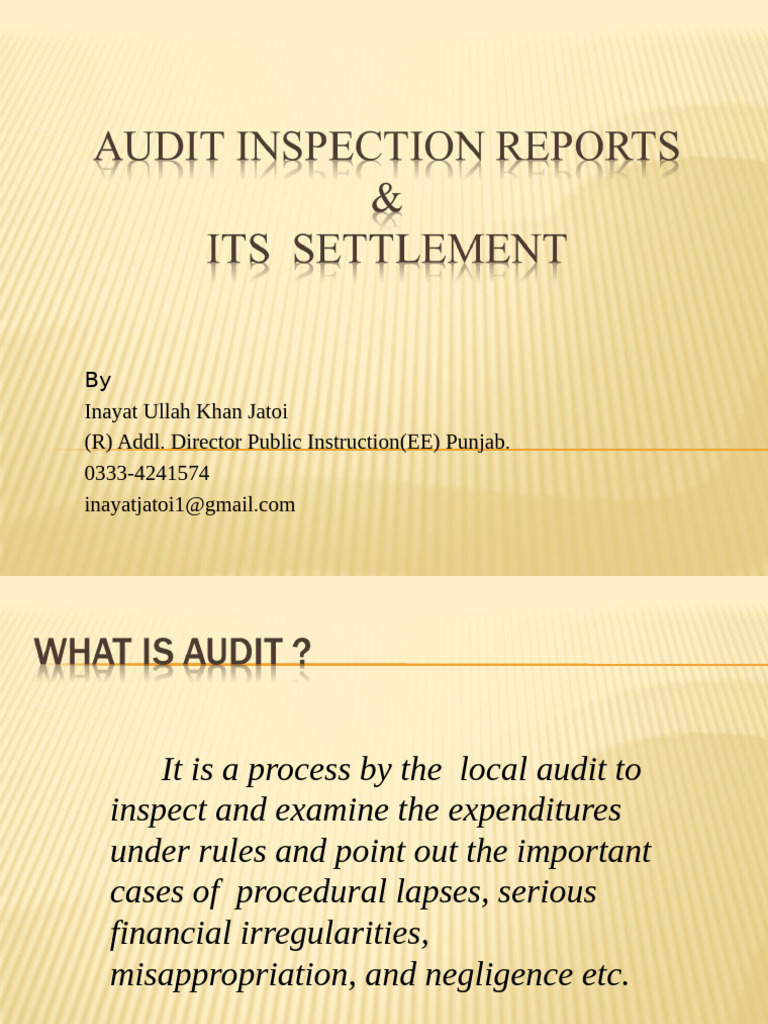 Audit Inspection Report Summary | PDF | Audit