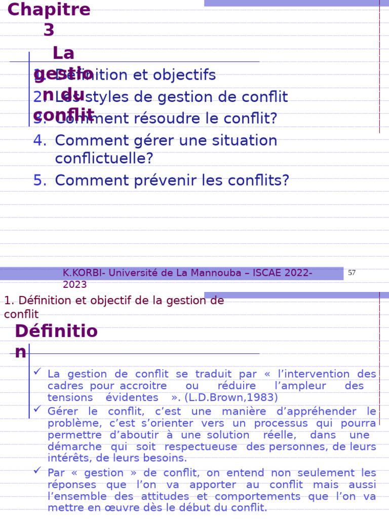 Styles de gestion des conflits | PDF | Résolution de conflit | Négociation