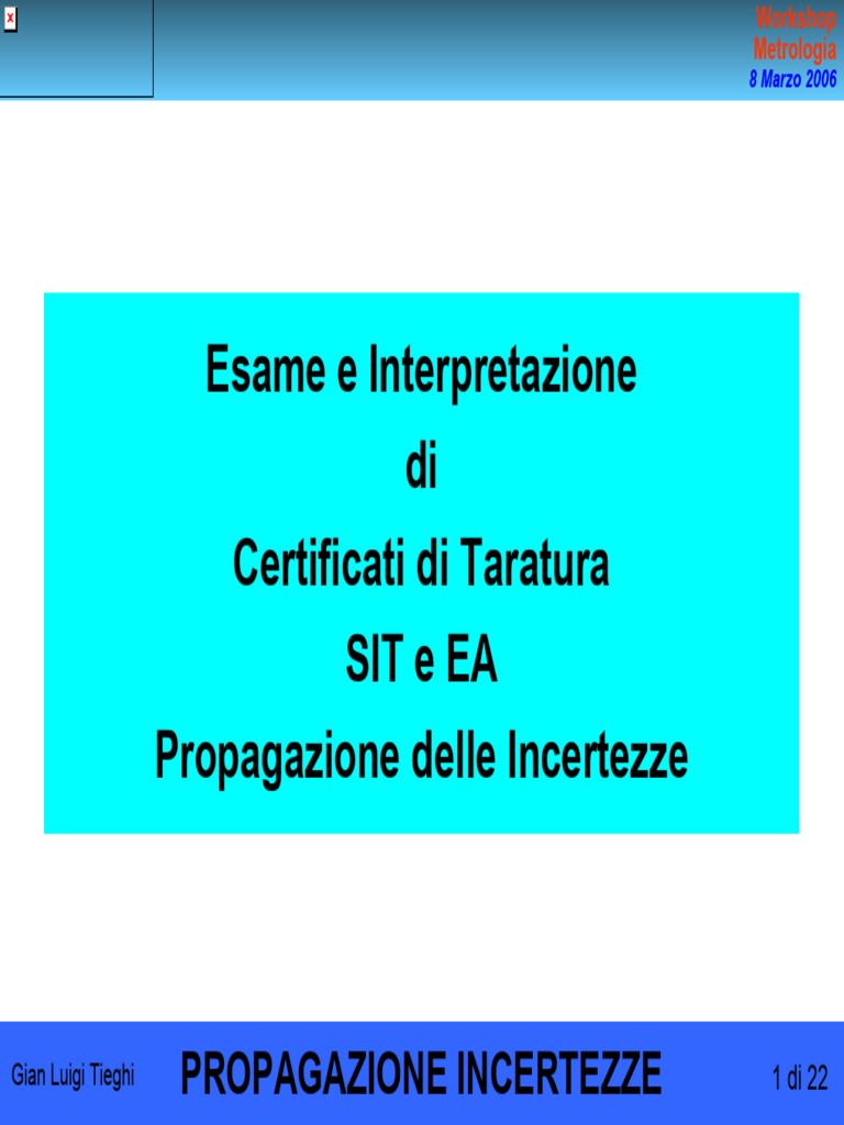 Propagazione Incertezza | PDF