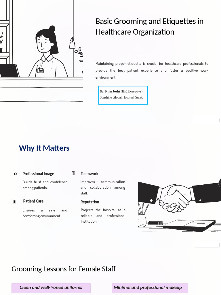 Grooming and Etiquette in Healthcare | PDF | Reinforcement | Patient