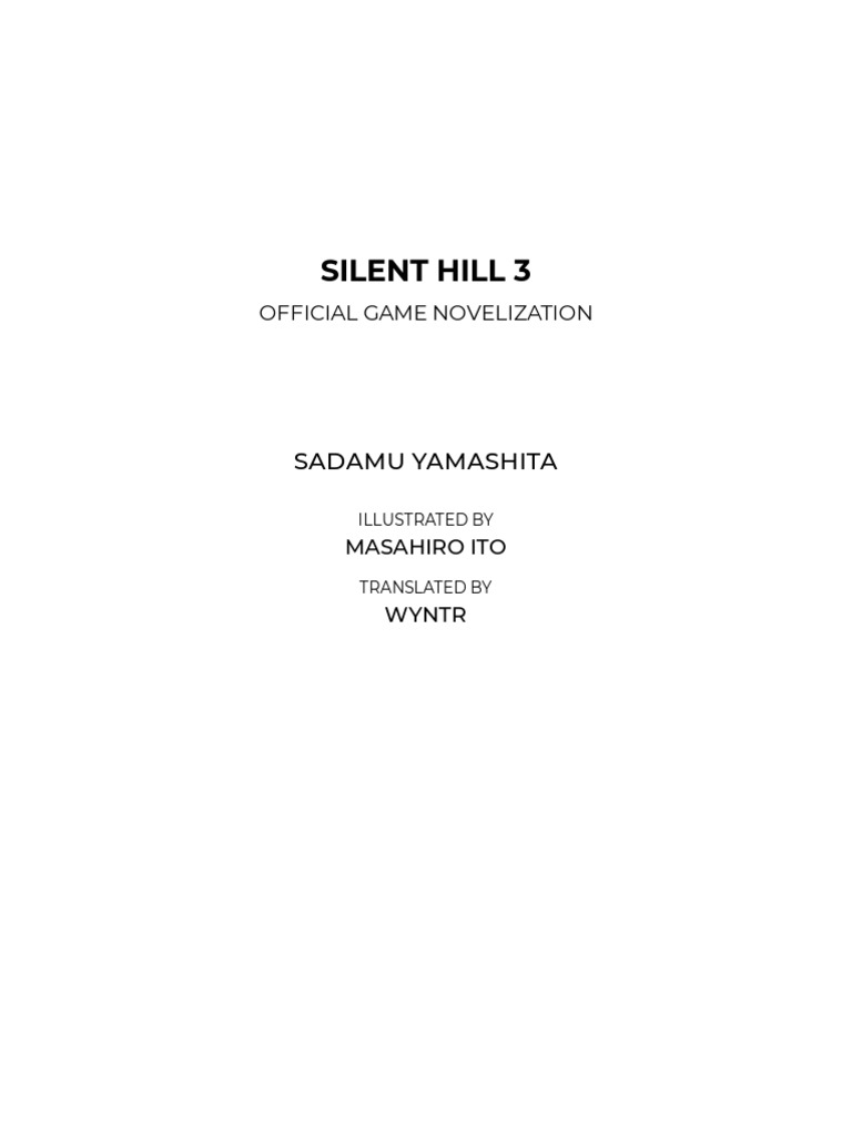 Silent Hill 3 - Official Game Novelization | PDF