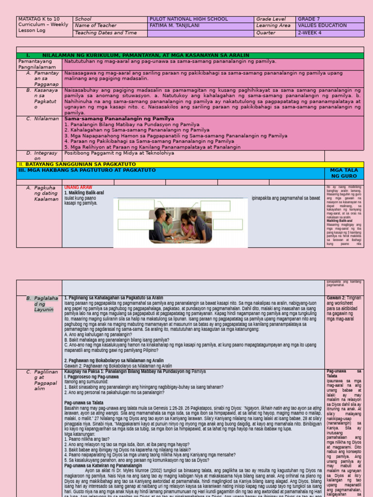 Week 1 Values Education Pdf