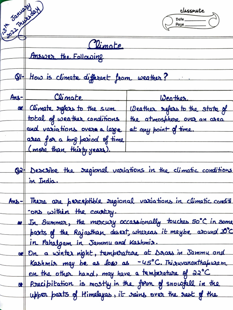 Climate Notes | PDF