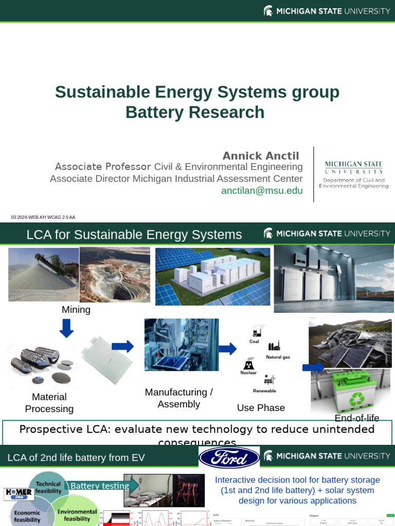 LCA of Second-Life Batteries in Michigan | PDF | Sustainable Energy ...