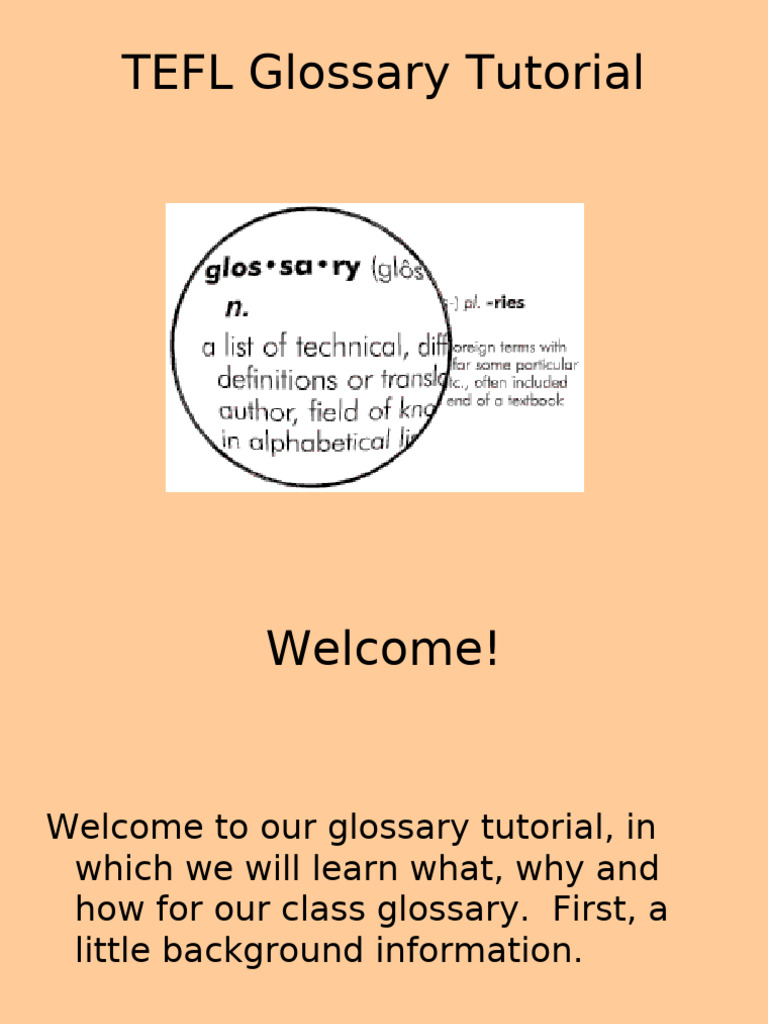 Glossary Instructions | PDF | Education Theory | Cognition