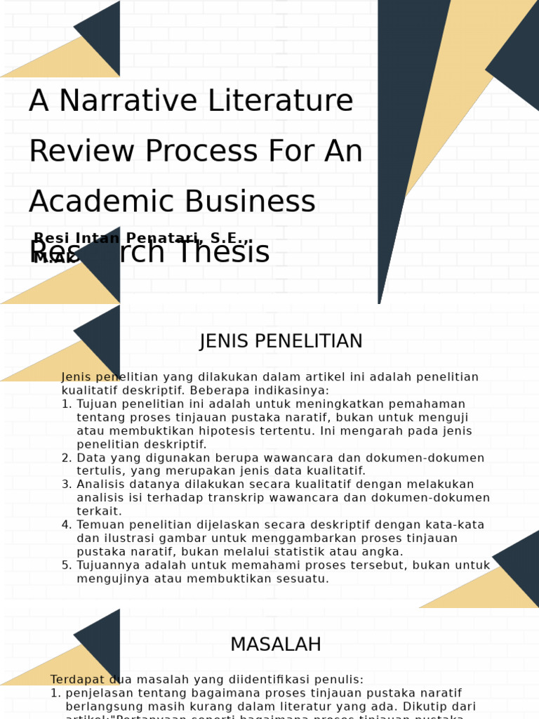 A Narrative Literature Review Process For An Academic Business Research ...