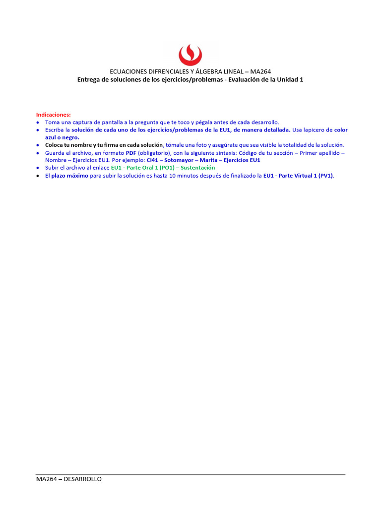 Soluciones Ejercicios MA264 EU1 | PDF