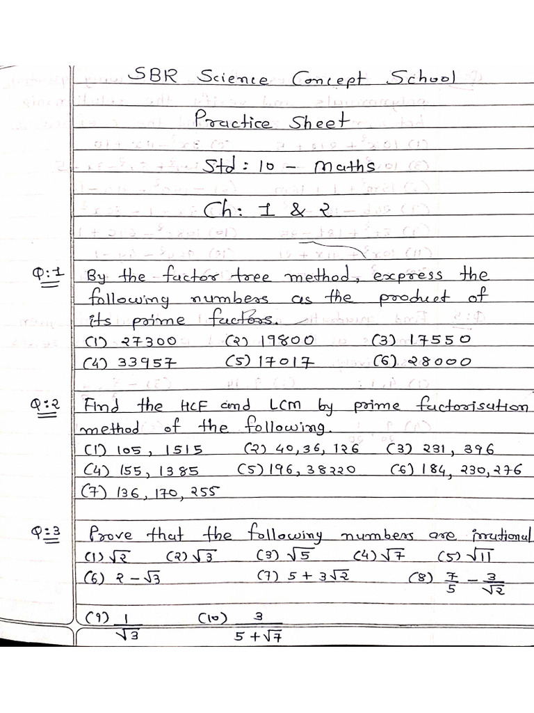 Maths Practice Sheet | PDF