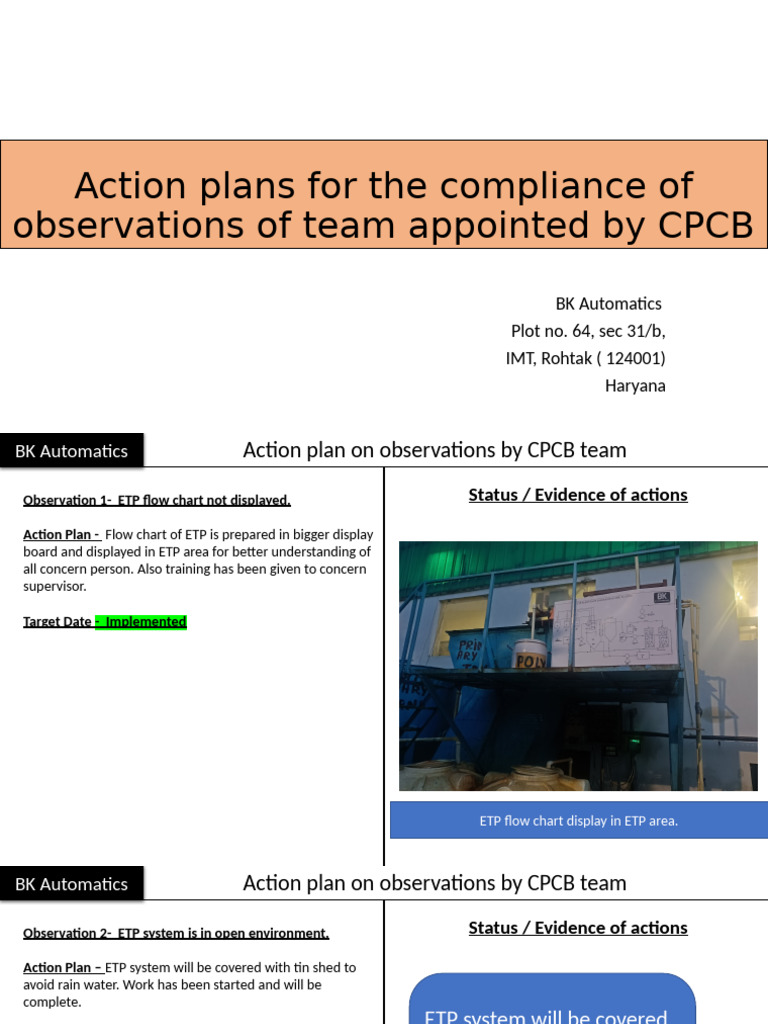 CPCB Compliance Action Plans for ETP | PDF | Scrap | Pollution