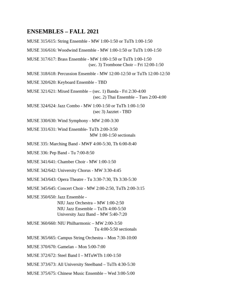 Ensembles Fall 21 | PDF