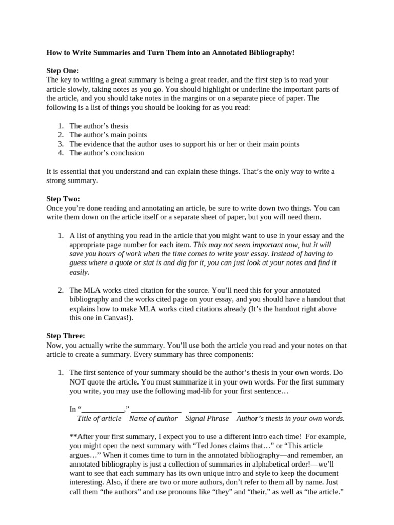 Annotated Bibliography Guide | PDF | Citation | Bibliography