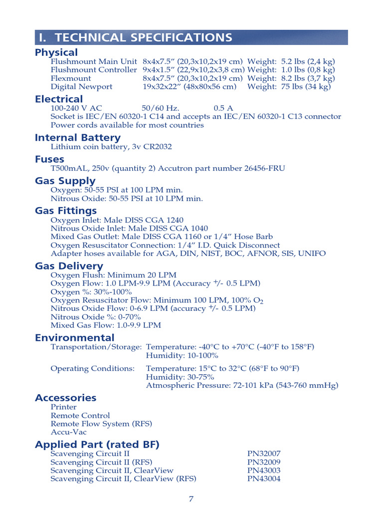 Technical Specifications | PDF
