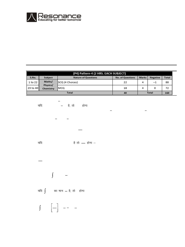 JEE Advanced Pattern Test Syllabus | PDF | Trigonometry | Metrology
