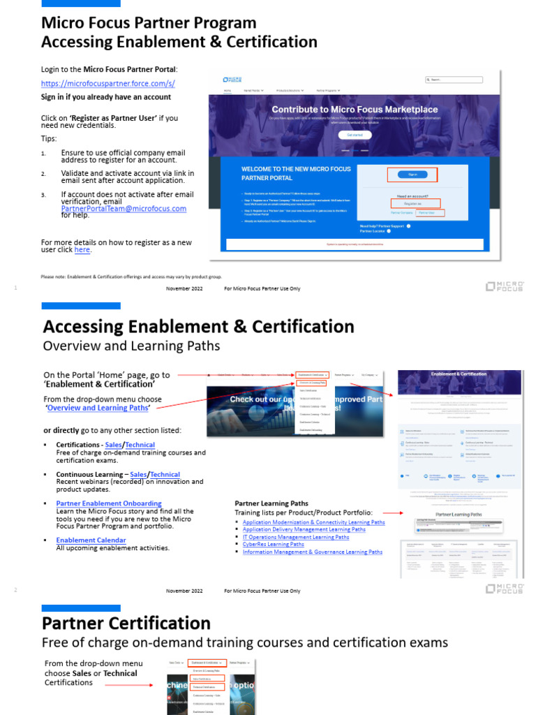 Access Enablement and Certification - Micro Focus Partner Program | PDF ...