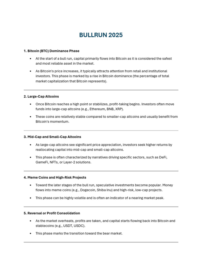 Crypto Bull Run Strategy for 2025 | PDF | Cryptocurrency | Bitcoin