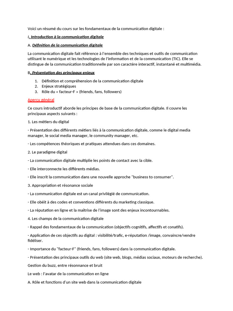 Fondamentaux de la communication digitale | PDF | Optimisation de ...