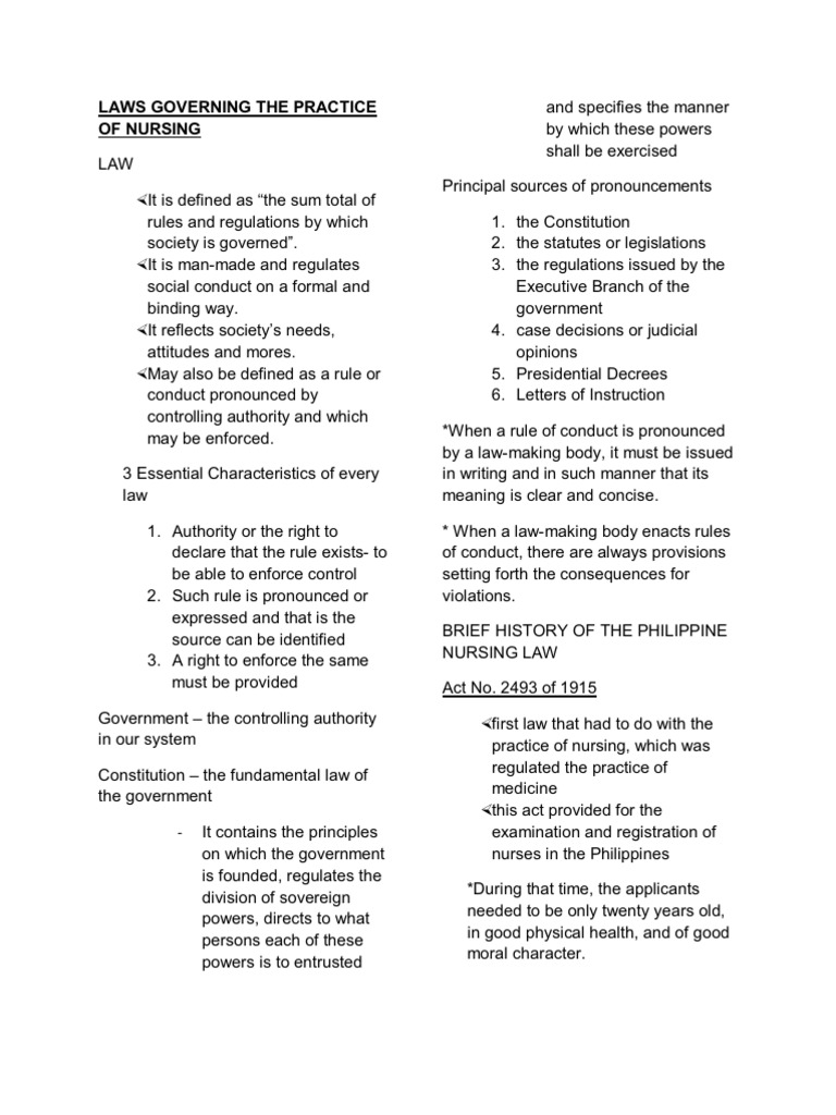 78659907 Laws Governing the Practice of Nursing Licensure Nursing