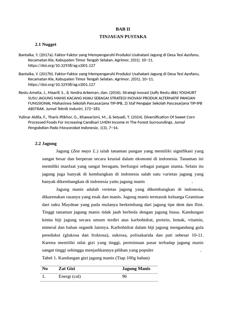Bab 2 Proposal Jagung | PDF