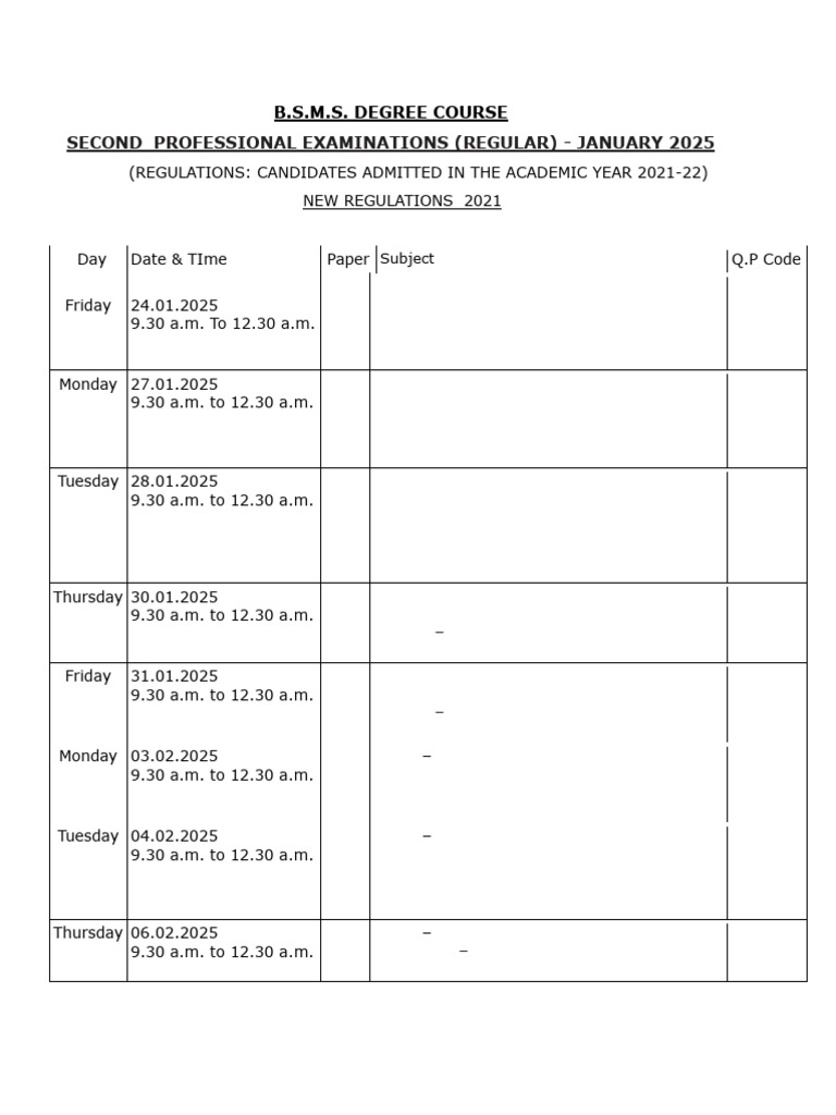 BSMS Jan2025 | PDF | Medicine | Health Care