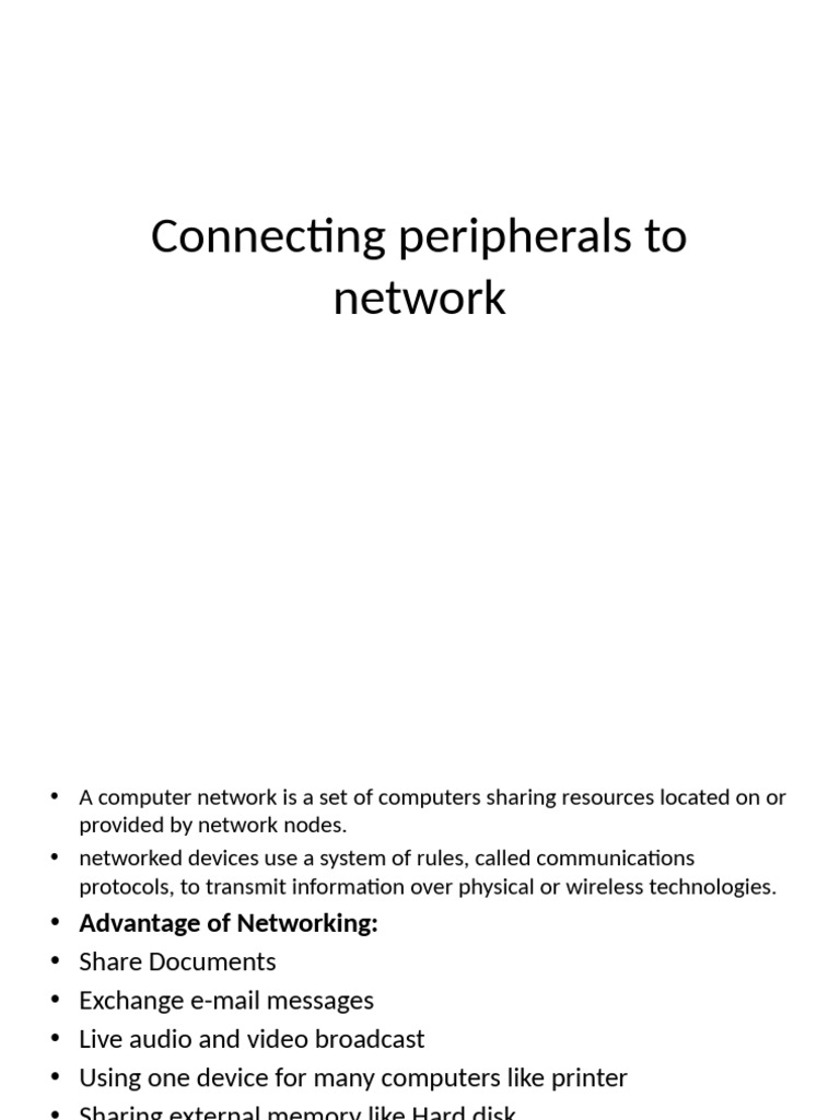 Connecting peripherals to network | PDF | Computer Network | Network ...