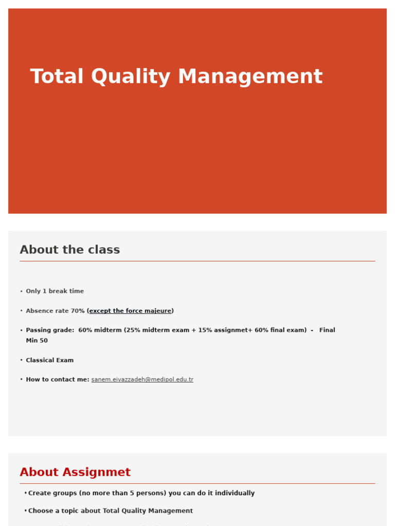 Total quality management3 pdf quality management quality assurance