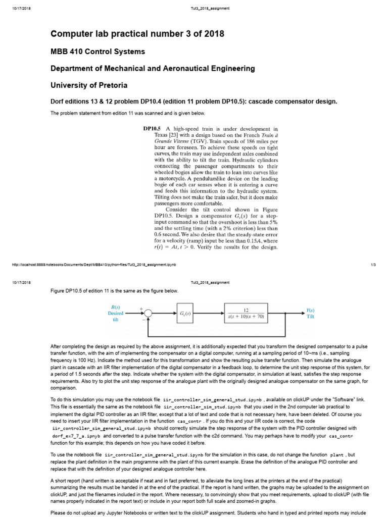 Cascade Compensator Design Assignment | PDF | Signal Processing ...