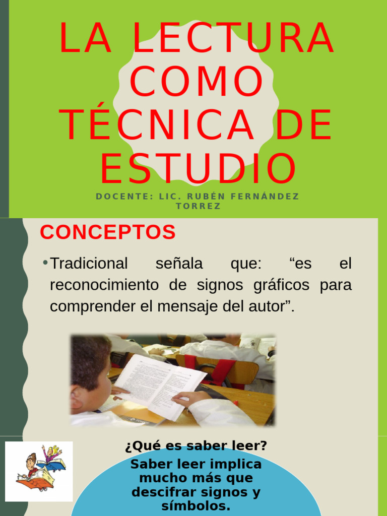 La Lectura Como Técnica de Estudio | PDF | Pensamiento | Aprendizaje