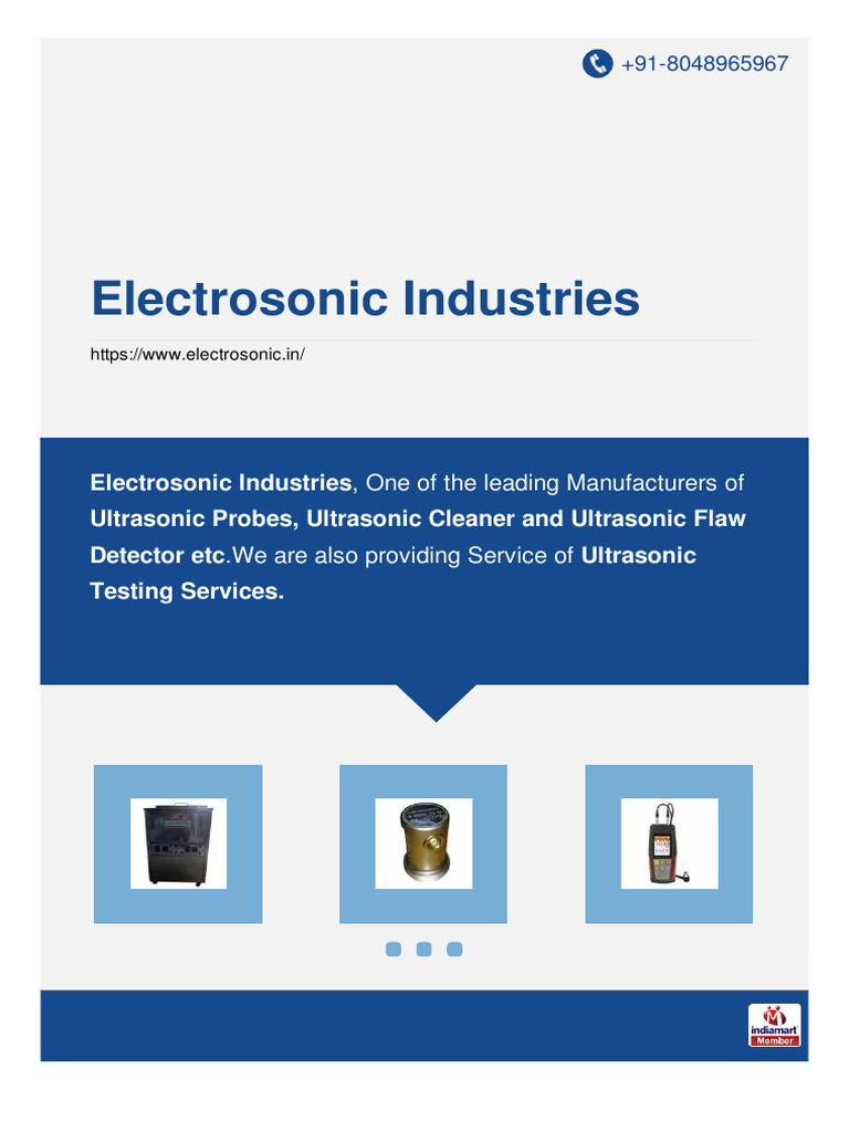 Electrosonic Industries: Ultrasonic Solutions | PDF | Ultrasound ...