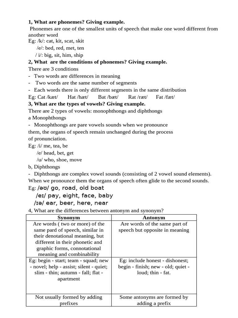 Understanding Phonemes and Vowels | PDF | Consonant | Linguistics