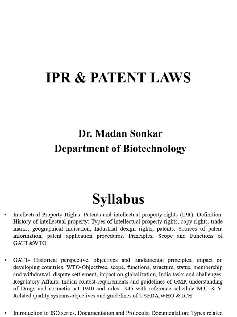 Ipr And Patent Law 2 Pdf World Intellectual Property Organization