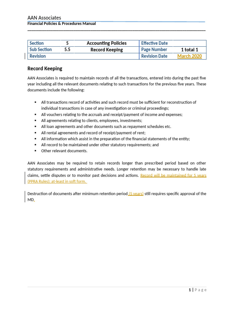 5.5 Record Keeping (Ok) | PDF
