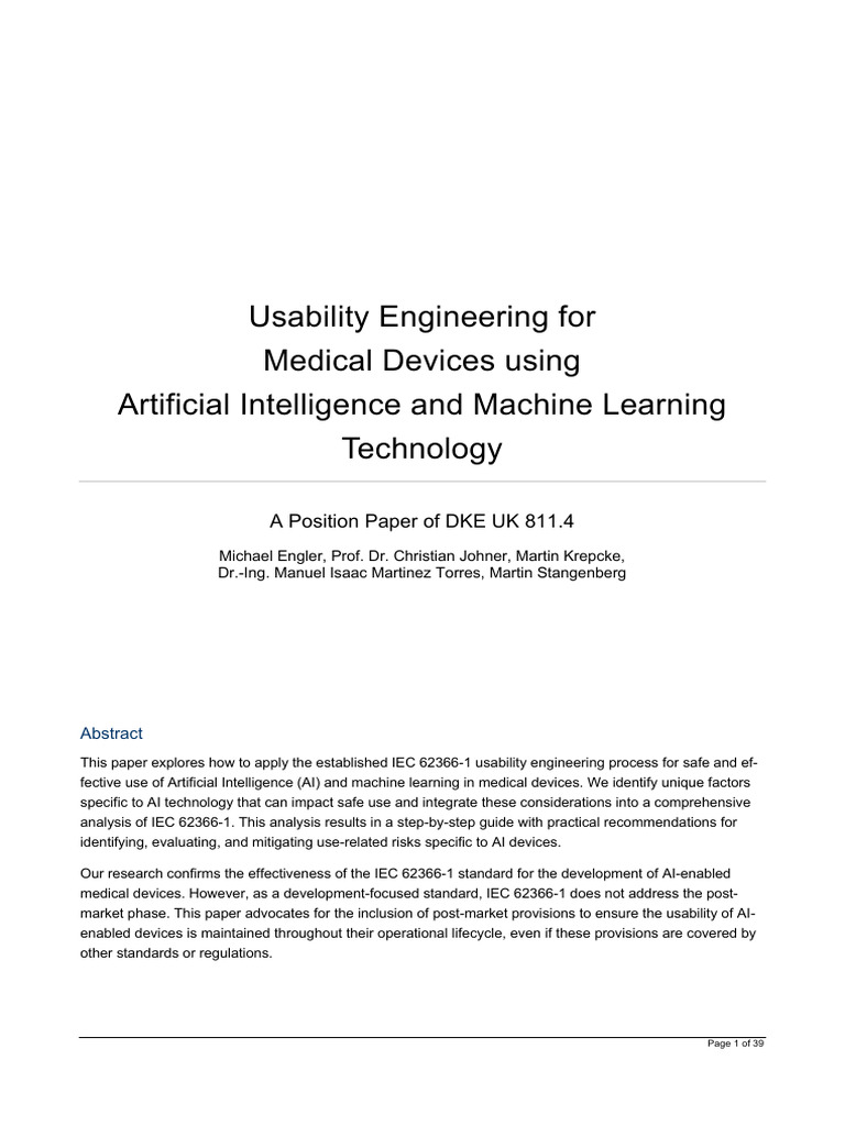 Position Paper - UE For MD Using AI - ML Technology - Final - Draft ...