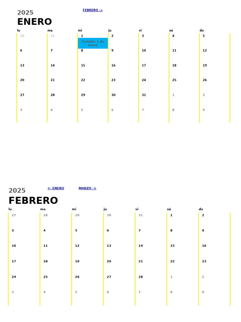 Calendario 2026 con feriados Argentina | PDF