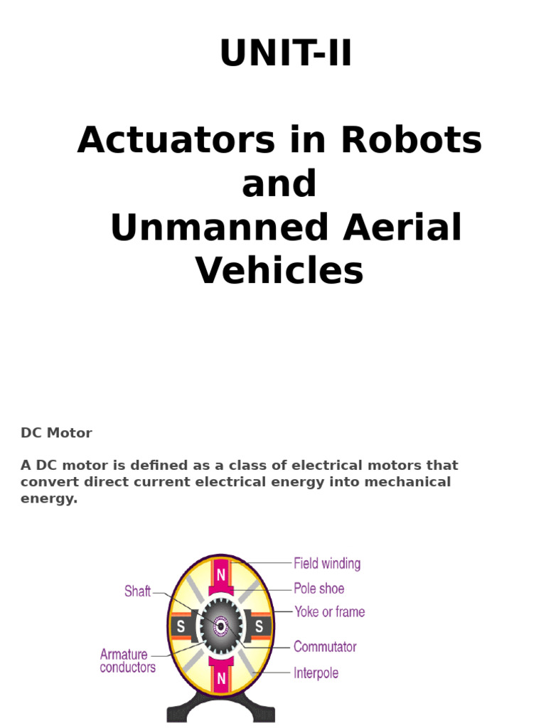 Unit-2-Actuators | PDF | Electric Motor | Actuator