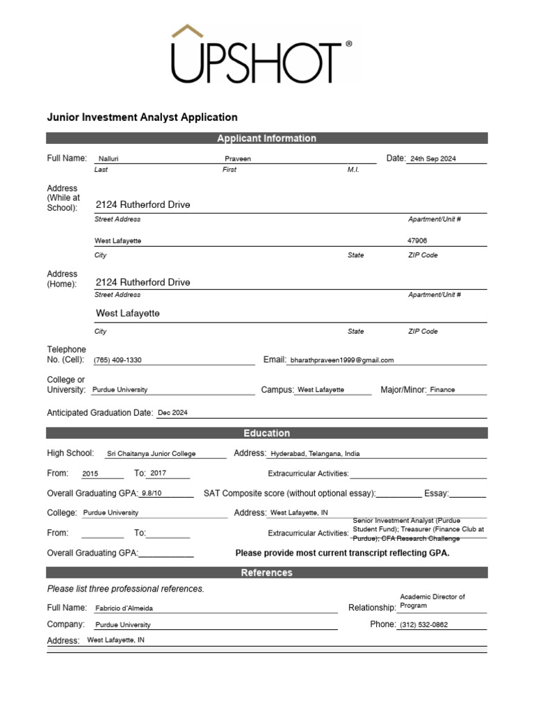 Junior Investment Analyst Program Application-1 (1) | PDF