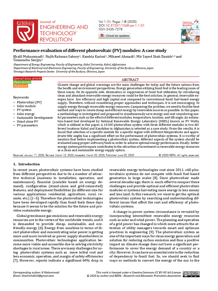 PV Module Performance Evaluation Study | PDF | Photovoltaics ...