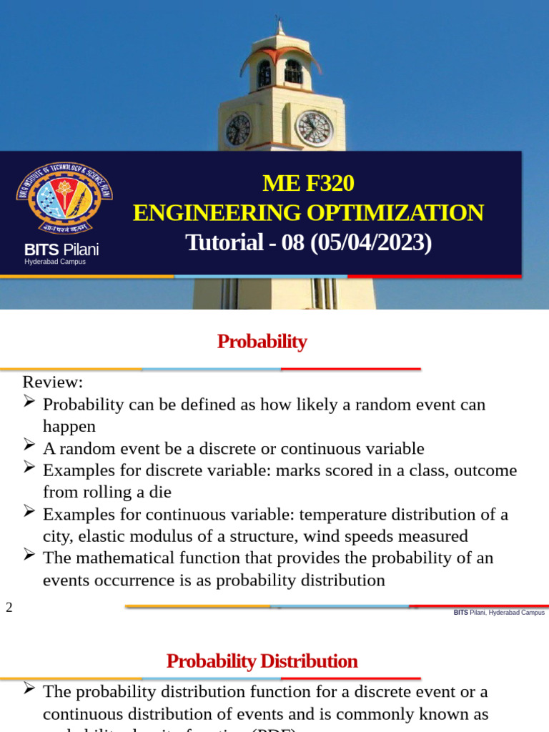 Engineering Optimization: Probability Distributions | PDF | Probability ...