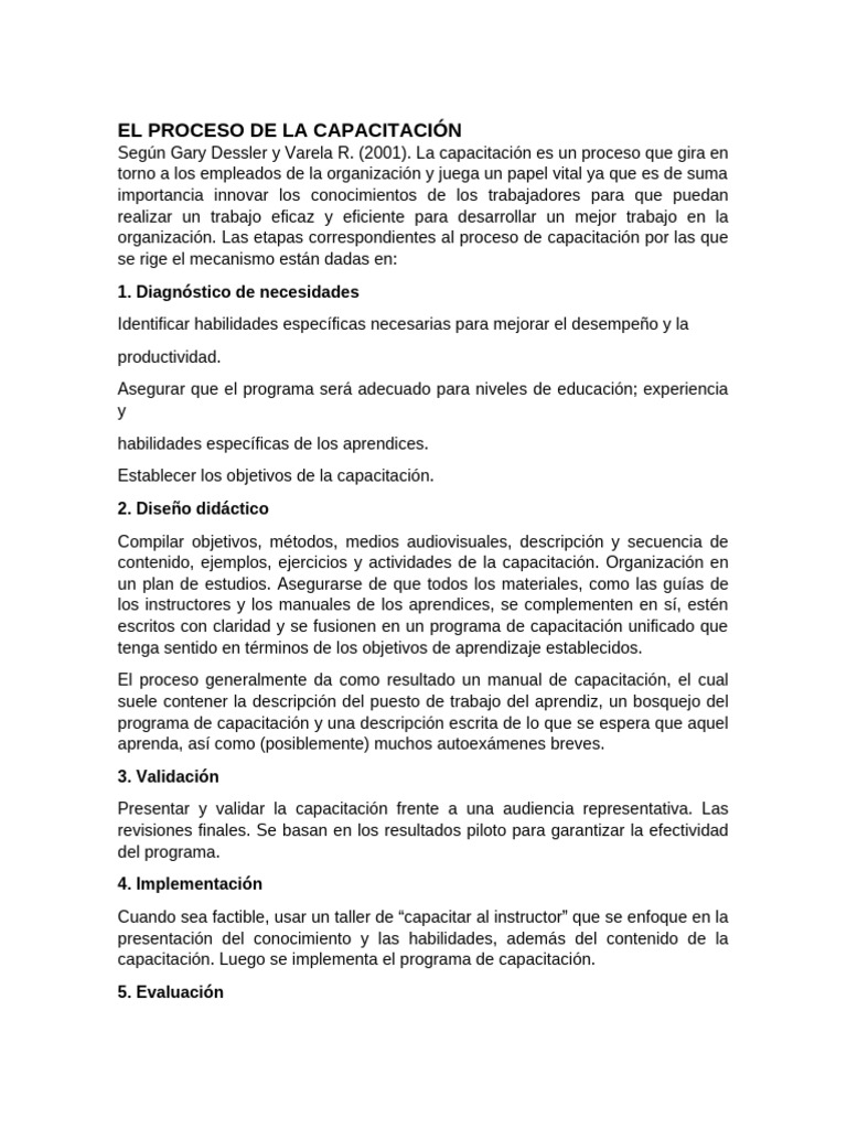 El Proceso de La Capacitación | PDF
