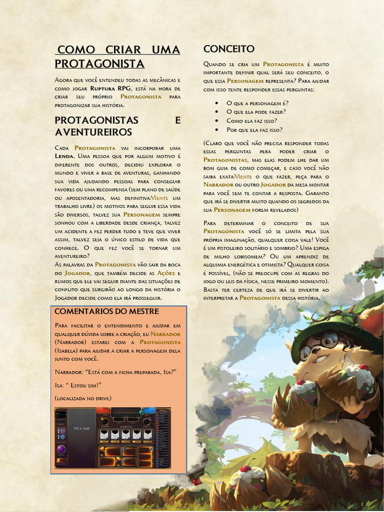 3. Guia de Criação de Protagonista | PDF | Jogos de RPG