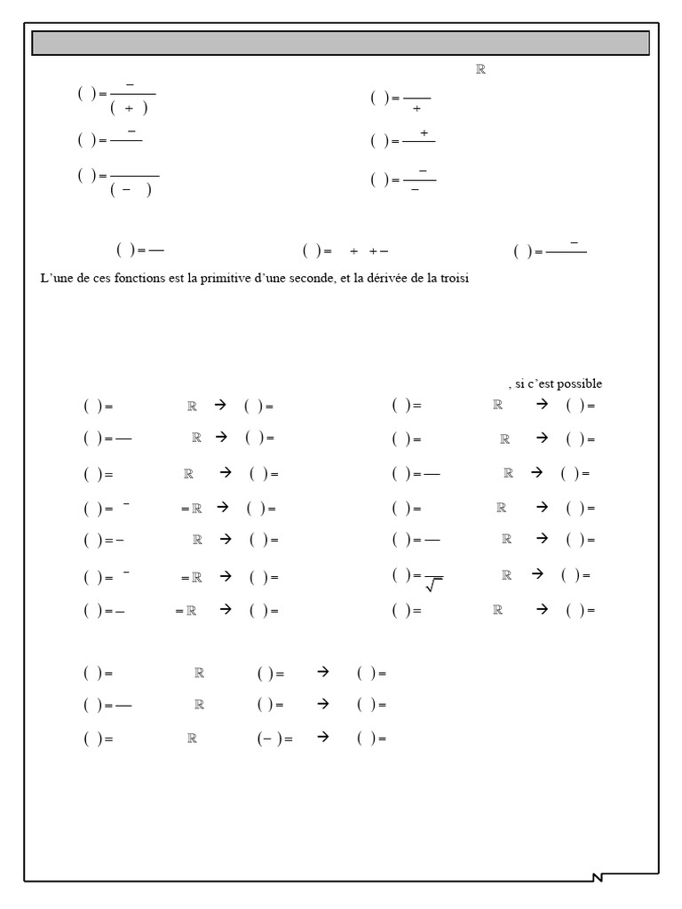 Exercices sur les Primitives en Mathématiques | PDF