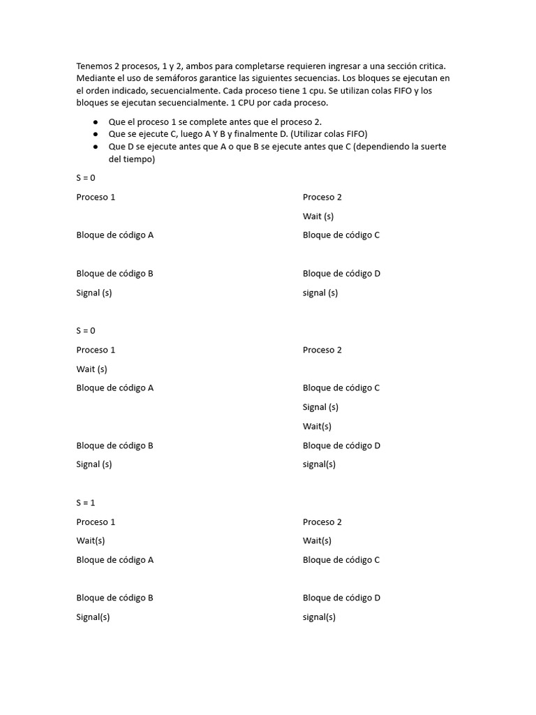 Ejercicio Semaforos Pdf