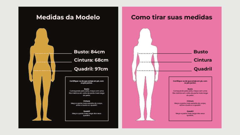 Como Medir Busto, Cintura e Quadril | PDF